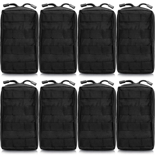 Cunno 8 Pcs Molle Pouches Tactical Compact Water Resistant Pouch Bags Summer Tactical Molle Pouch with Belt Utility Gadget Gear Pouch Hanging Waist Bags