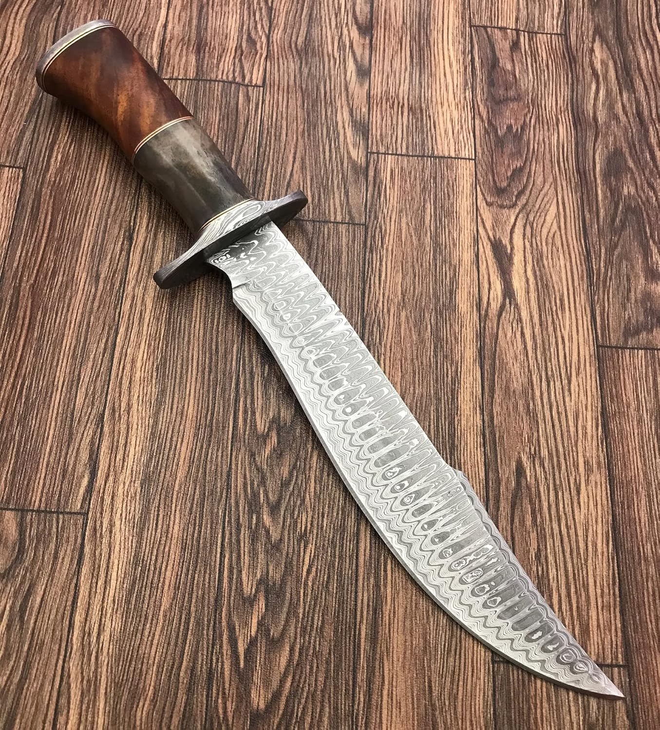 Custom Handmade D2 Steel 15.00 Inches Hunting Knife - Beautiful Rose Wood Handle (REG -1118)