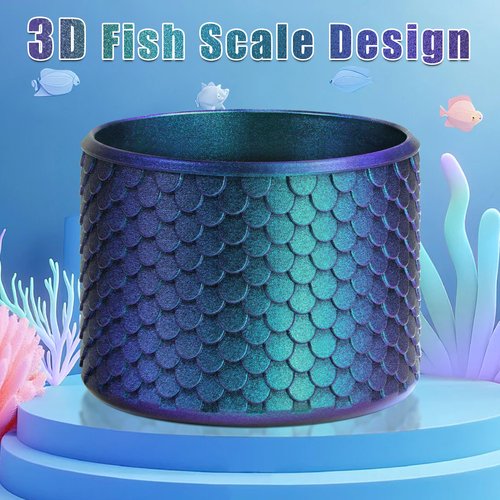 UBEEKOO Silicone Boot for Owala Water Bottle 32 oz, Anti-Slip Protective Sleeve for Owala FreeSip 32 oz, Bottom Bumper Protector for Owala Accessories,Mermaid Jungle Green