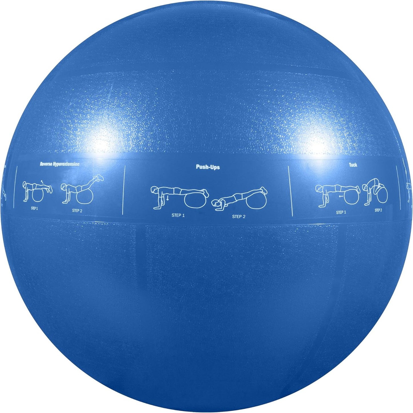 GoFit ProBall Stability Ball – Printed Exercise Ball for Yoga, Workout, Balance - Blue 55 cm,GF-55PRO