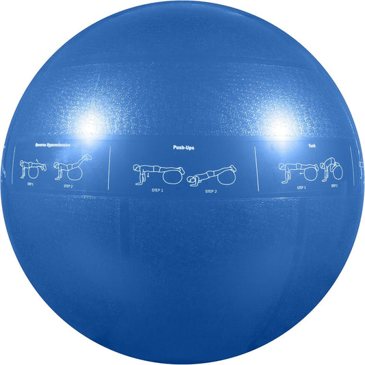 GoFit ProBall Stability Ball – Printed Exercise Ball for Yoga, Workout, Balance - Blue 55 cm,GF-55PRO