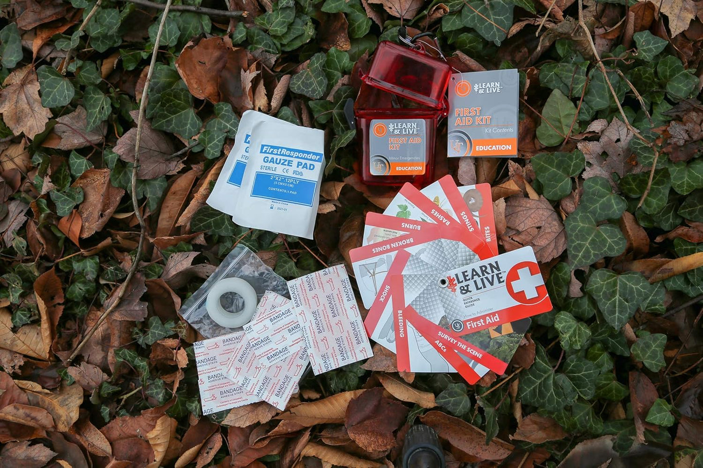 UST Learn & Live Outdoor Educational Kits with Waterproof Cards, Tools and Watertight Case for Hiking, Camping, Backpacking, Hunting and Outdoor Survival