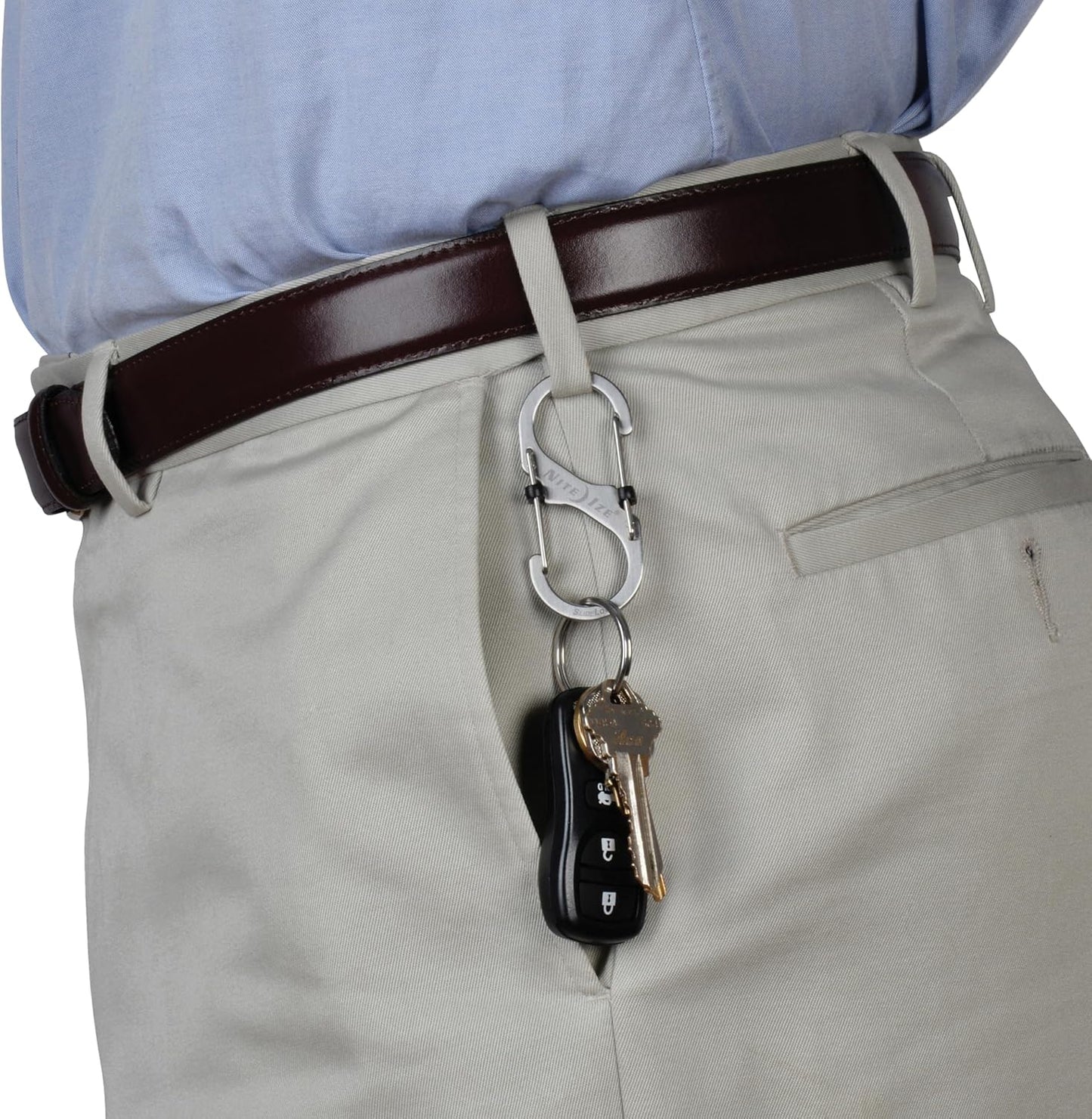 Nite Ize Size-3 S-Biner SlideLock Dual Carabiner, Locking Gates, Stainless Steel