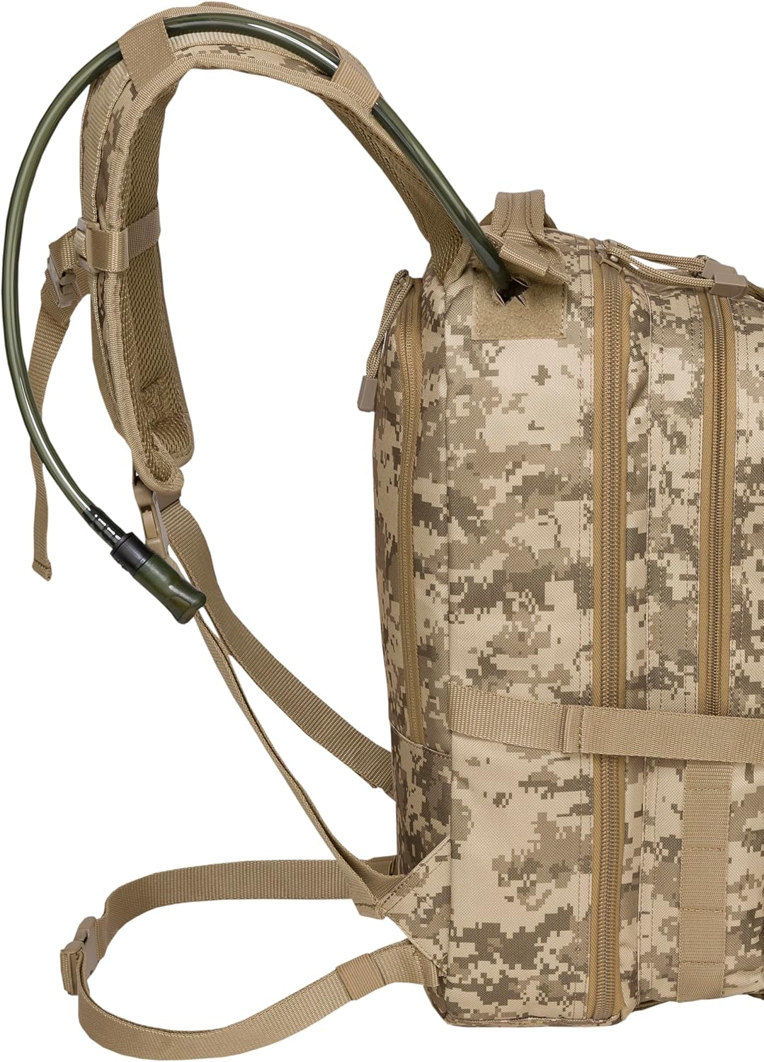 Surge Tactical Hydration Pack Military Backpack with MOLLE System | Survival Bug Out Bag | 22L Storage Capacity + 3L Reservoir (Digital Sand)