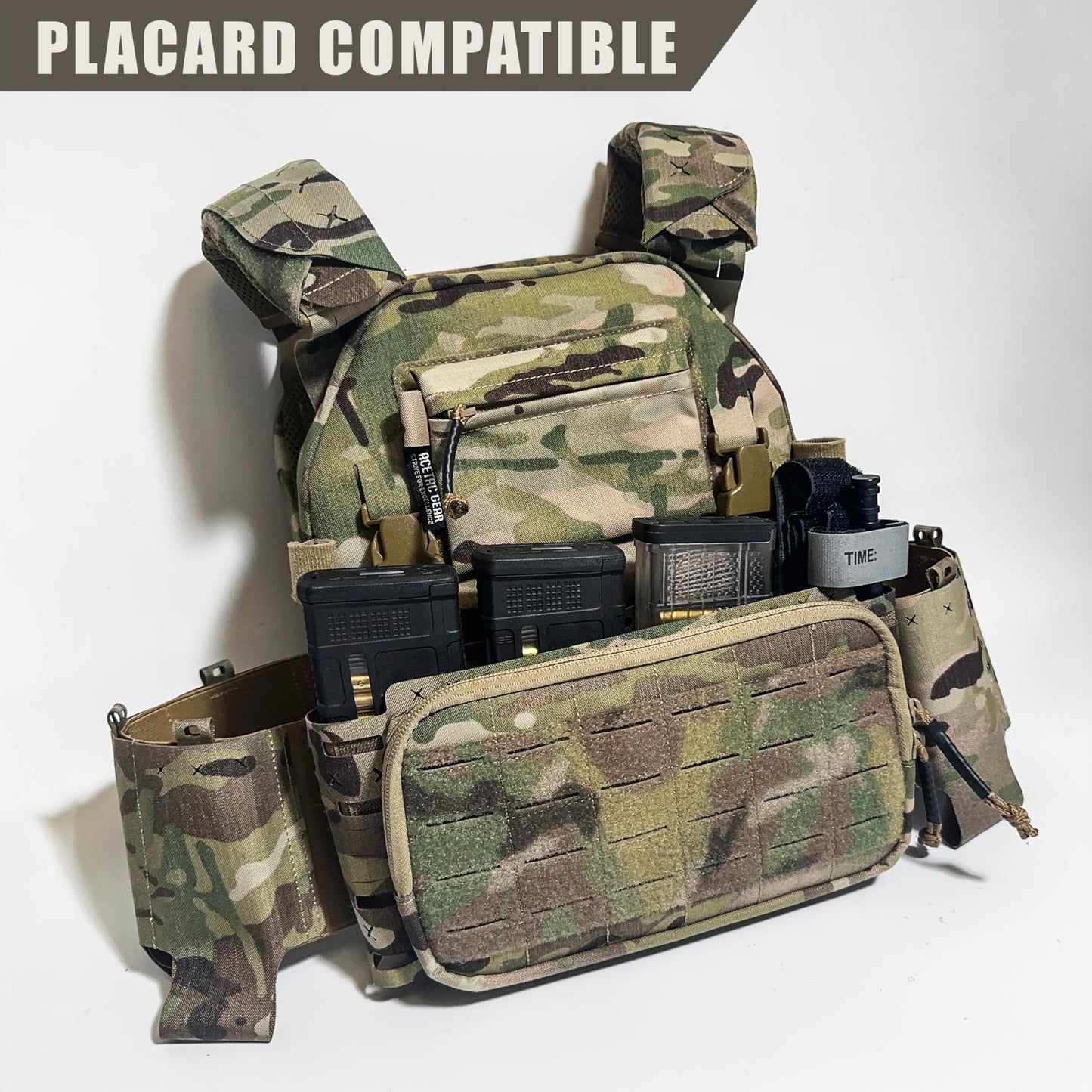 ACE TAC LPPC V.2 Tactical Vest, Low-Profile Vest, Modular, Placard Compatible, Made from 1000D Nylon Laminates MultiCam (MultiCam)