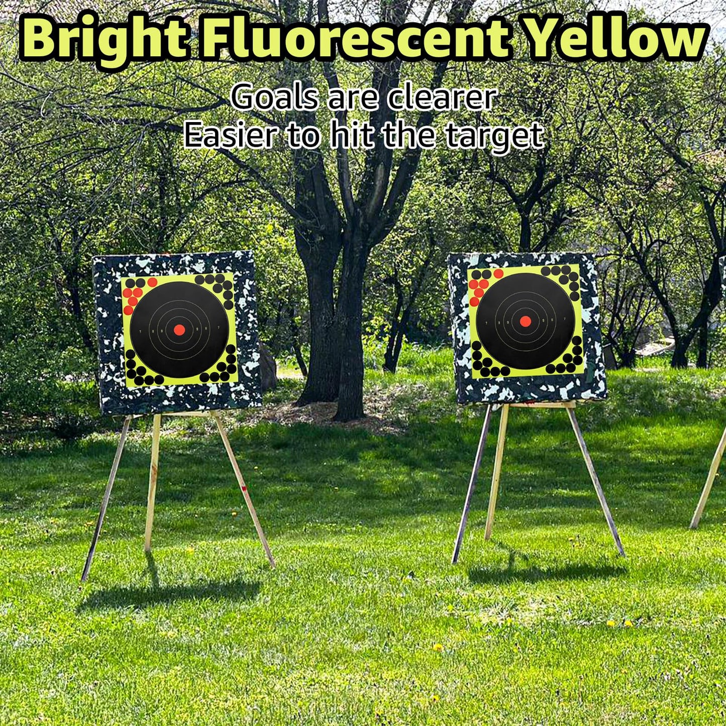 50PCS Self Adhesive Shooting Target, 12 Inch Paper Sticker Targets with Cover-up Patches, Paper Target for Gun, Pistol, Rifle, Bb Gun, Airsoft, Pellet Gun, Air Rifle