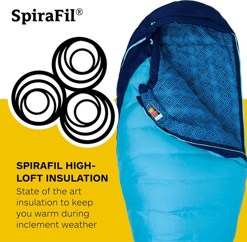 Marmot Women’s Trestles 15° Sleeping Bag | Insulated, Water-Resistant, Left-Zip, French Blue/Harbor Blue, Long