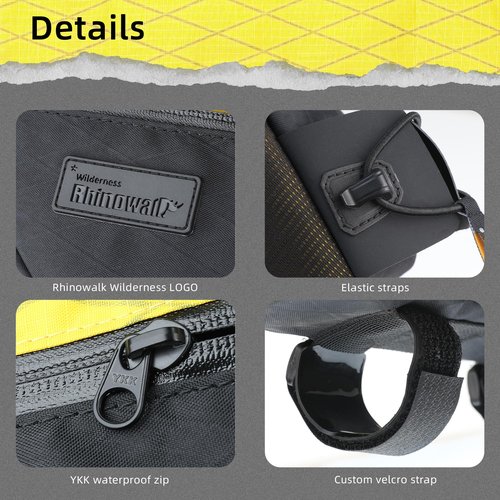Rhinowalk Bike Top Tube Bag Bike Frame Bag 1.2L Waterproof Bicycle Bag Professional Cycling Accessories for Mountain Road Bike(Small)-Black