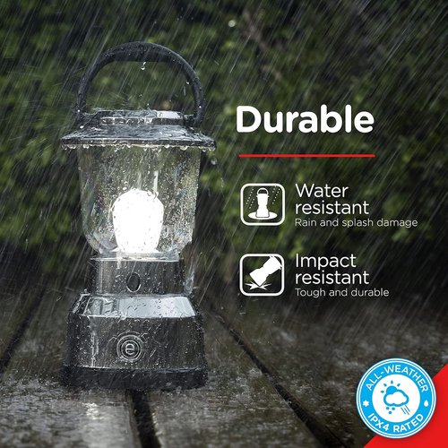 Enbrighten LED Camping Lantern - 550 Lumens, 280-Hour Runtime, Battery Powered, Brushed Nickel - Perfect for Hiking & Emergencies