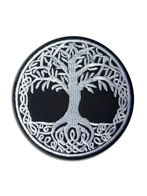 Tree of Life Patch White - Embroidered Patch - Hook and Loop Patch - Patch for Backpacks, Hats, Jackets, Vest - Patches for Clothes, Backpack Accessories