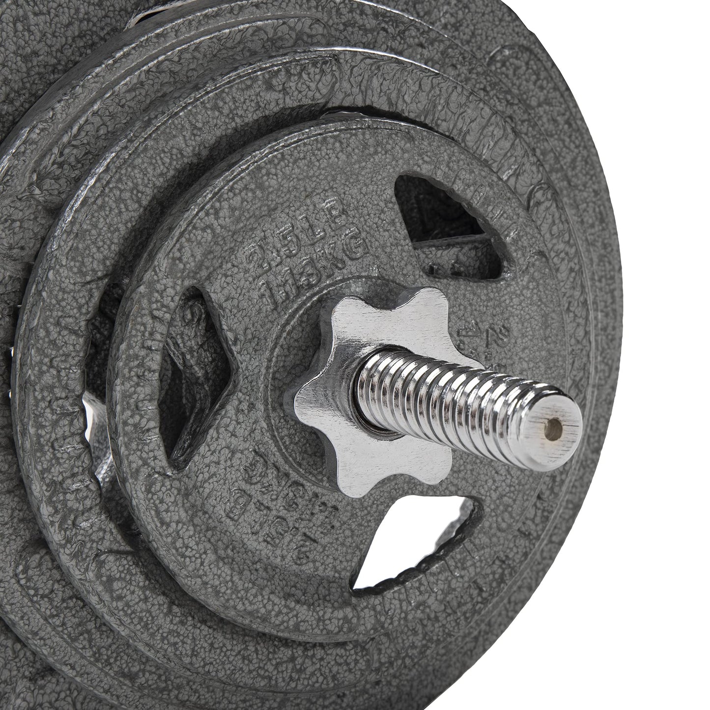 Fitvids Standard Threaded Curl Barbell Curl Bar with Collars, 48 inch, Chrome