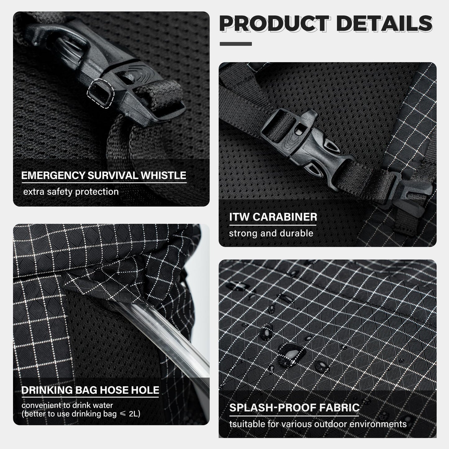 Alocs 3-in-1 Camping Chairs, Backpack Wearable Chair with Aluminium Trekking Poles, Fishing Chair for Hiking Backpacking Climbing Hunting and Outdoor