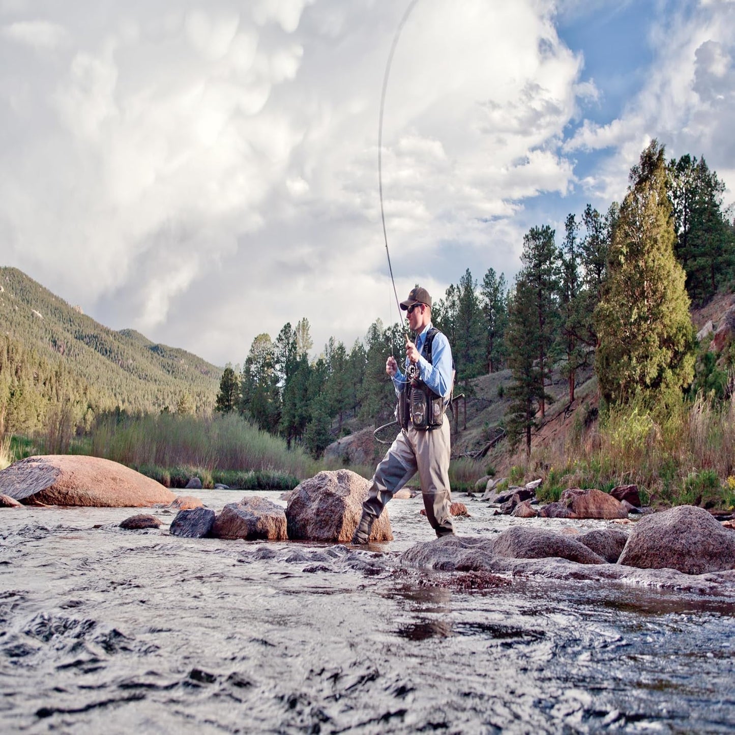 Allen Company, Big Horn Fishing Chest Vest with MOLLE Web Gear Lash, with Hydration Storage Pocket, Fishing Outdoor Gear, Olive, Medium (6346)