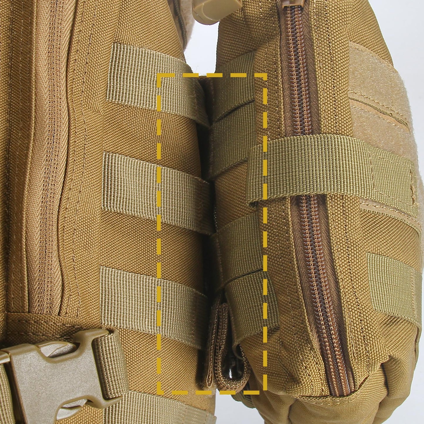 Adjustable Molle Patch Hook and Loop Tactical Patches Panel Display 7X1 inches Molle Accessories Molle Strips Attachment for Insignia Include PVC Patch (8 pcs brown)