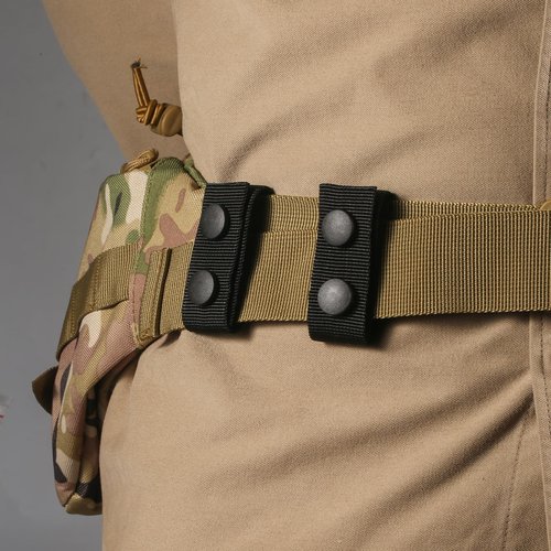 PEUTIER 10pcs Belt Keepers for Duty Belt, Nylon Belt Loop Keeper Police Belt Keepers with Double Snaps Fixing Duty Belt Accessories for 2-2.5in Wide Belts Police Law Enforcement Security