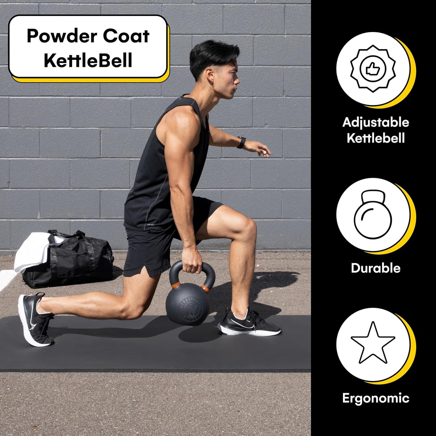 Powder Coated Kettlebell Weights 5-90 LB | Durable Gym Equipment for Strength Training