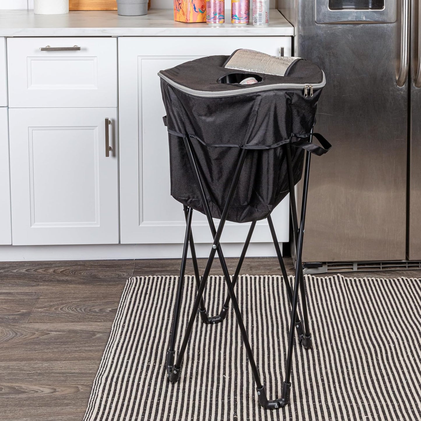 Thermal Standing Cooler with Travel Bag - Heavy-Duty Polyester Household Essential