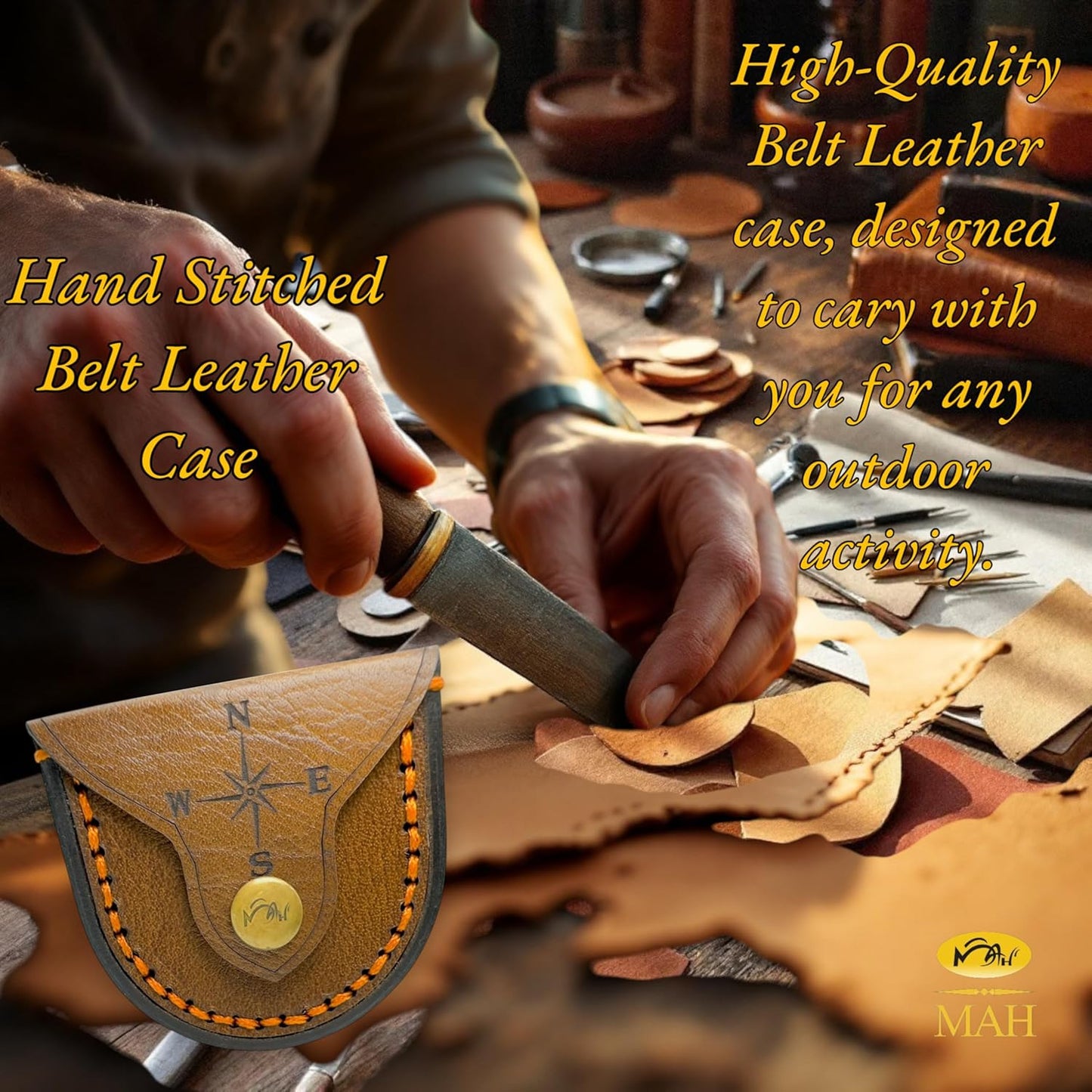 MAH Backpacking Navigation Handmade Brass Personalize Compass for Best Man Get Well Hiking Camping Hunting Trekking Sailing Adventure Travelling Graduation Day Birthday Gifts for Son Back to School