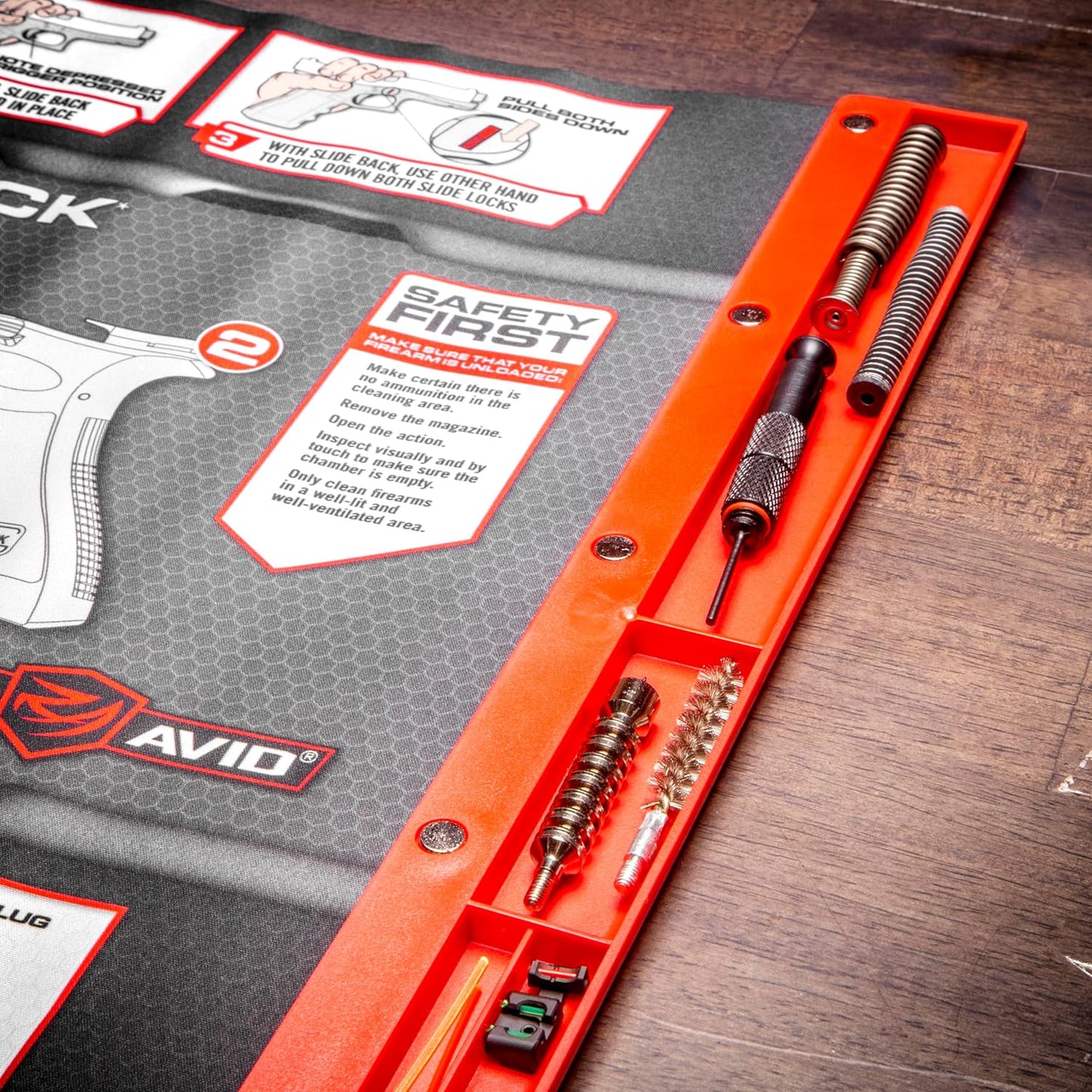 Real Avid Gun Cleaning Mat 19" x 16" with Magnetic Parts Tray | 1911, Glock, Smith & Wesson M&P or Sig Sauer P365 & P365XL (Choose Style Below)