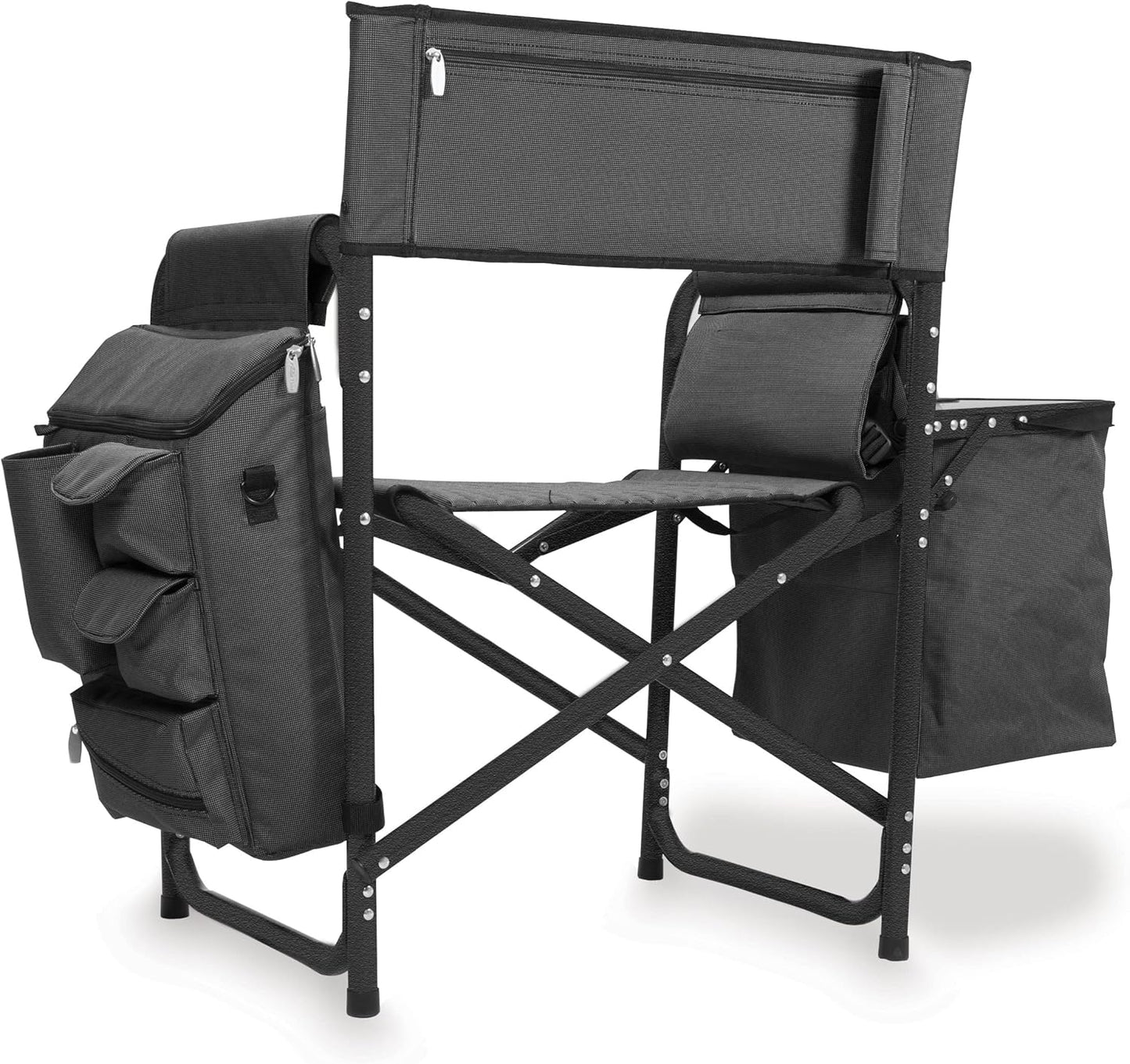 ONIVA - a Picnic Time Brand Fusion Original Design Outdoor Folding Chair, Gray with Black Frame , 33 x 7 x 21