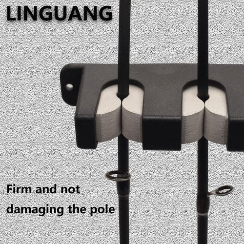 linguang Organizer Wall Mount 6/8 vertical/Horizontal for Fishing Rod Holders and Pole Racks Accessory to Garage Door Home Room(Gray 8 Vertical)