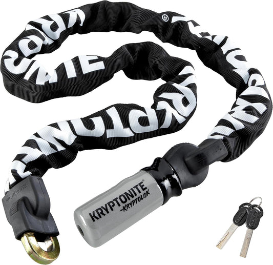Kryptonite Kryptolok 912 Bike Chain Lock, 4 Feet Long 9mm Steel Chain Heavy Duty Anti-Theft Sold Secure Gold Bicycle Chain Lock with Keys for Bike, Motorcycle, Scooter, Bicycle, Door, Gate, Fence