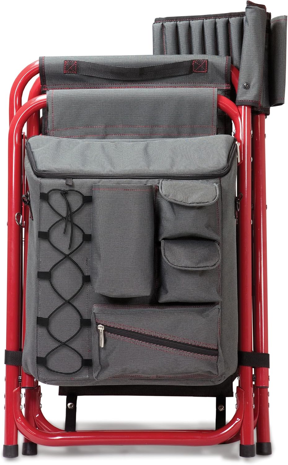 ONIVA - a Picnic Time Brand Fusion Original Design Outdoor Folding Chair, Gray with Red Frame , 33 x 7 x 21
