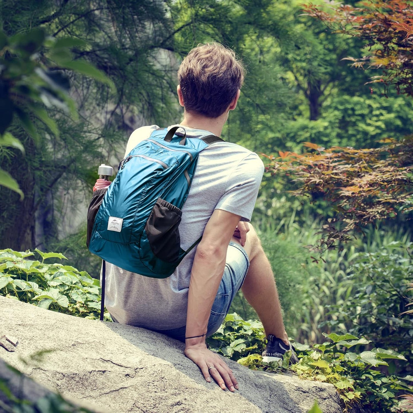 Naturehike 18L Lightweight Hiking Backpack, Waterproof Camping Packable Backpack Ultralight for Travel, Airplane, Small Hiking Daypack for Adults, Black