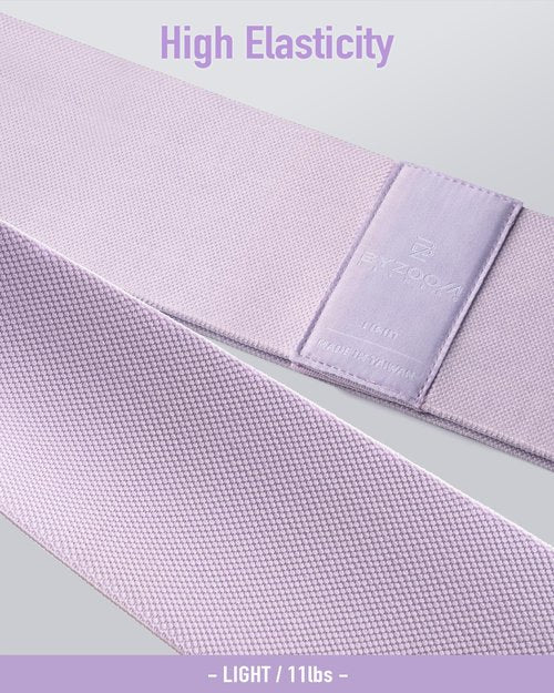 BYZOOM FITNESS Fabric Resistance Band Elastic Booty Band, Perfect for Fitness Working Out at Home Gym, Leg Training Workout for Woman–Resistance Level Light 11lb/5kg Purple