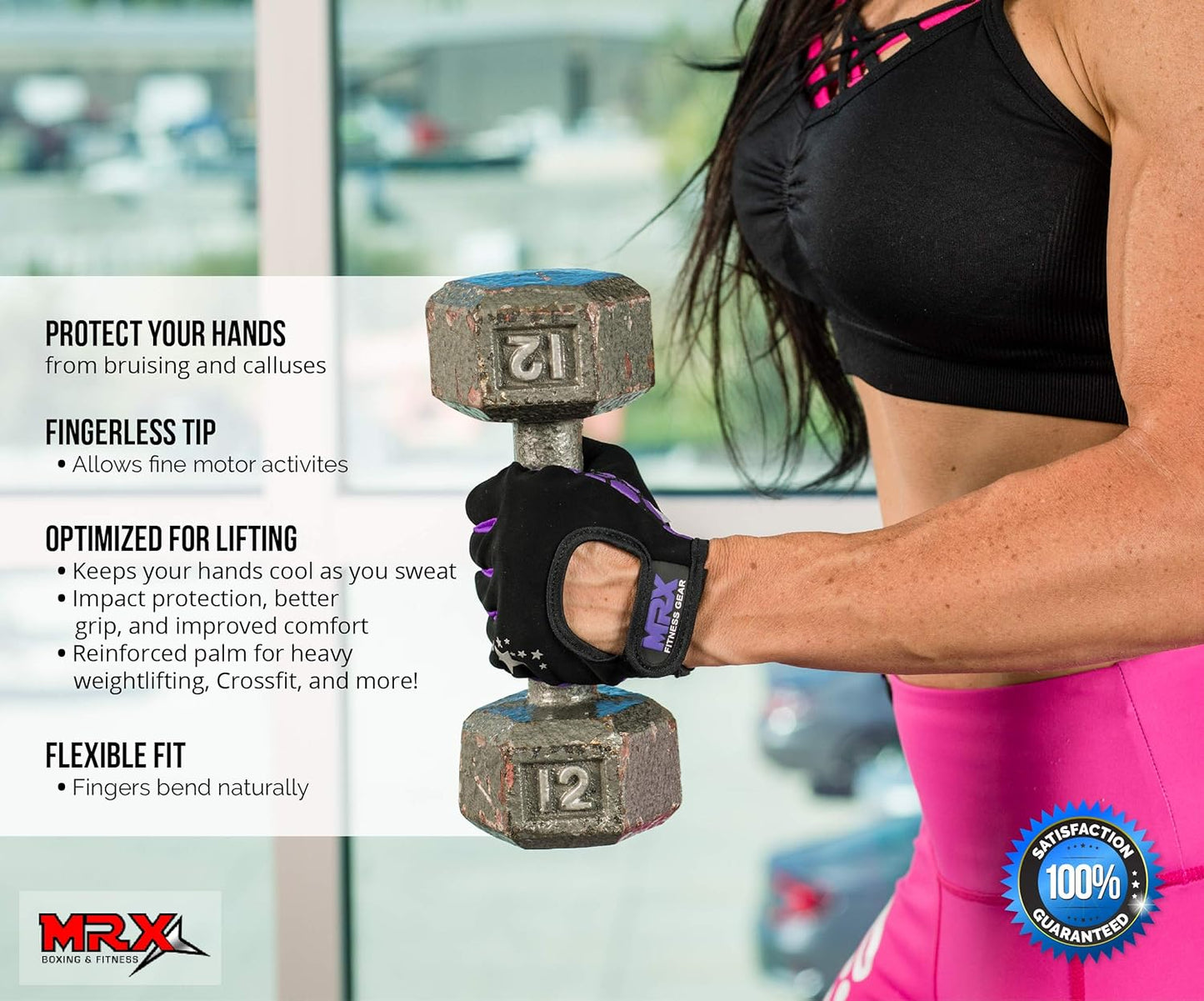 Women's Weight Lifting Gloves - Anti-Slip Padded Fitness Gloves for CrossFit & Training