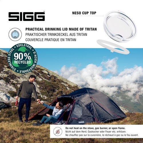SIGG - Insulated Camping Mug - Double - Wall Travel Mug with Lid - Dishwasher Safe - BPA-free - Stackable - Night Black - 10 Oz