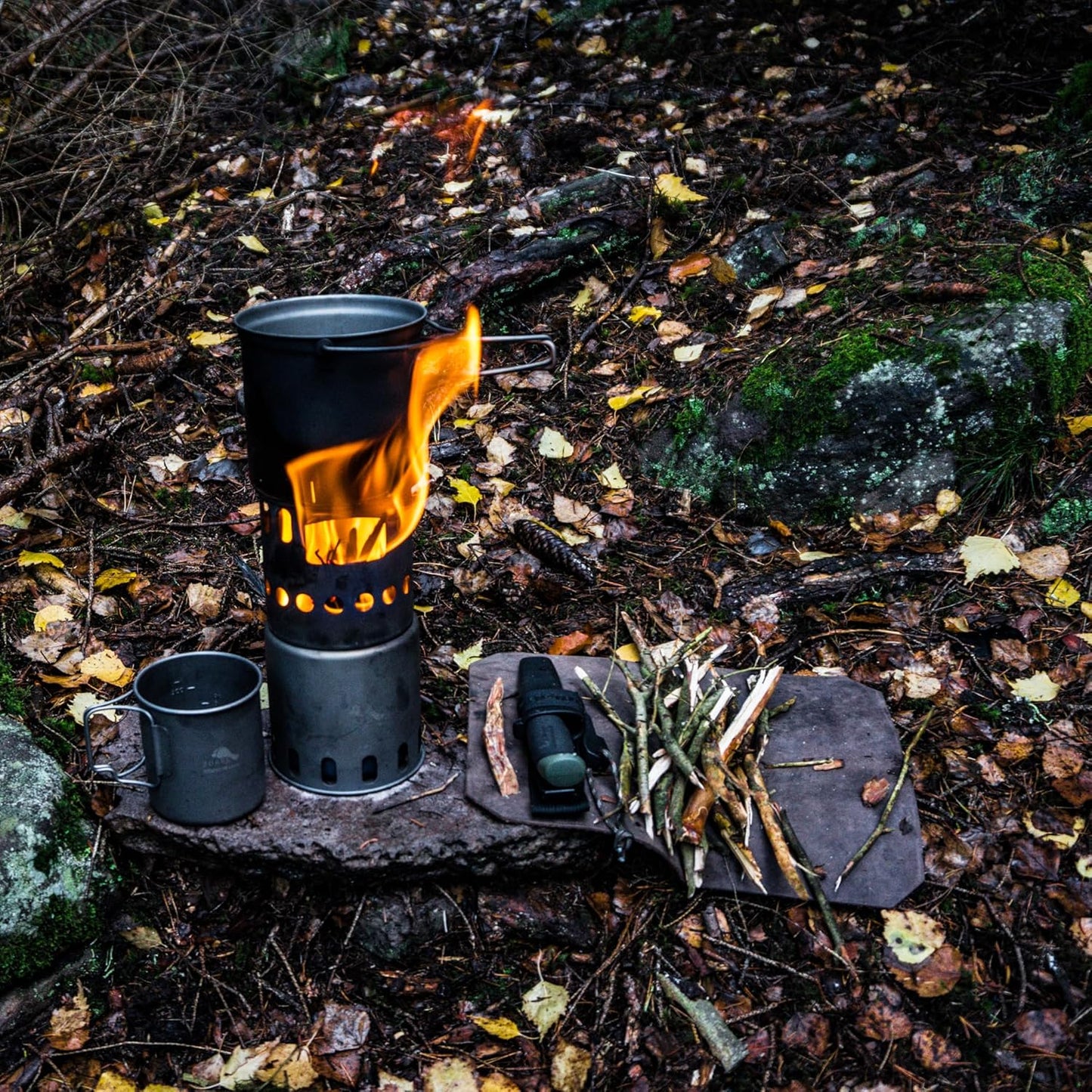 TOAKS Titanium Large Collapsible Wood Burning Stove – Ultralight, Compact & Durable for Backpacking, Camping, and Survival