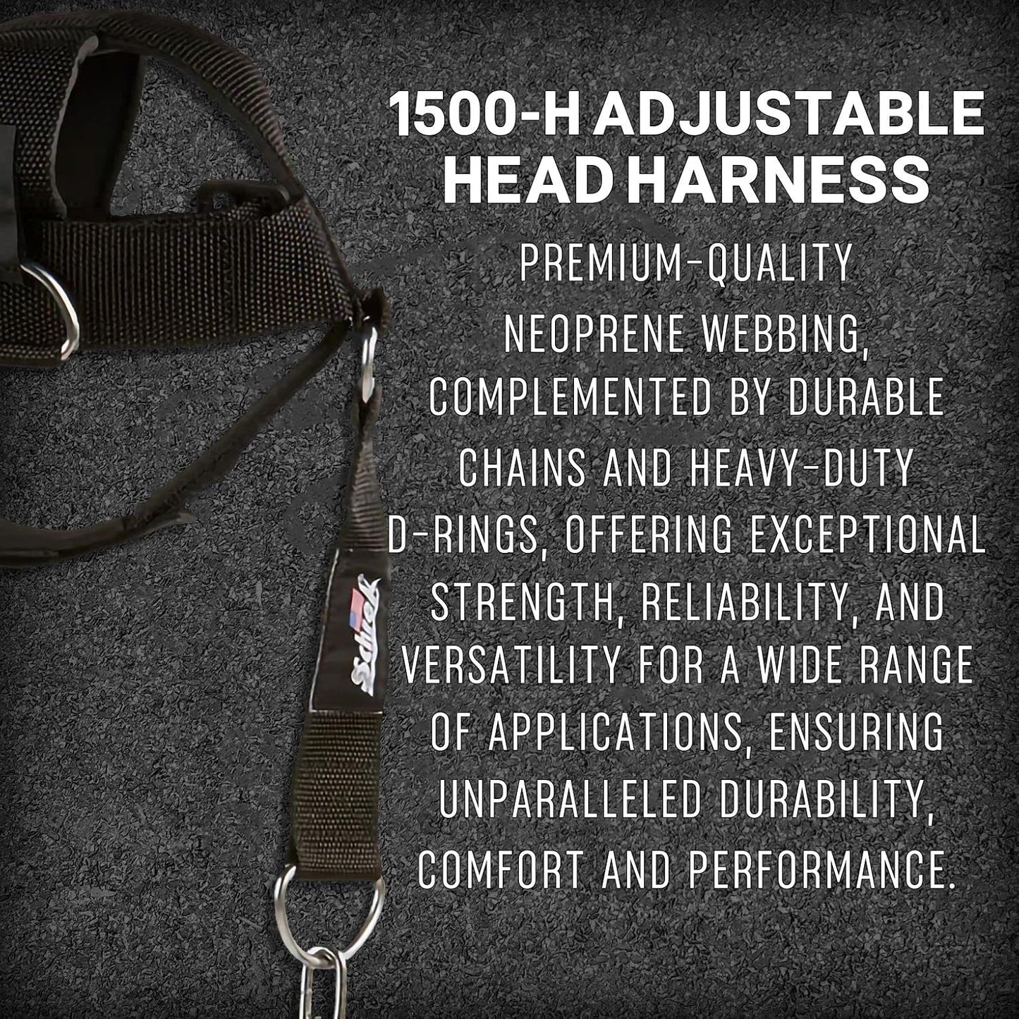 Adjustable Head Harness for Strength Training - Schiek Sports Model 1500-H, Black