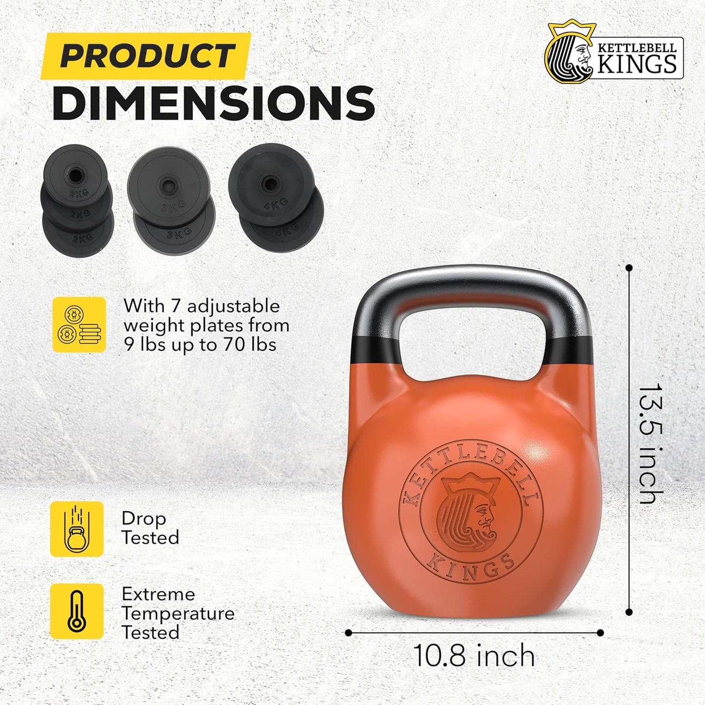 Adjustable Kettlebell Set 26-70 lb - Strength Training with Secure Lock & Durable Steel