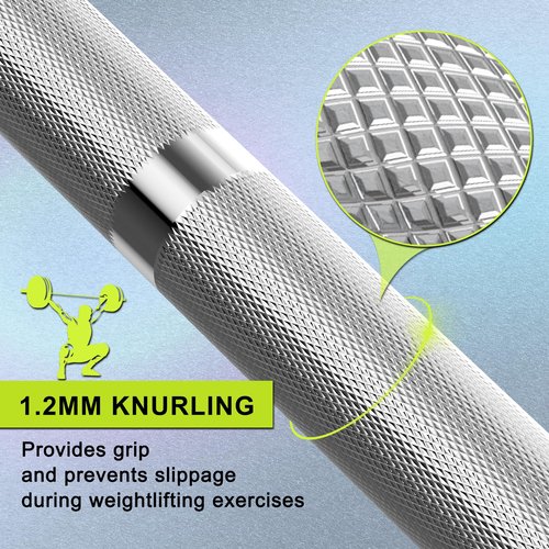 Olympic Barbell With EZ Curl Bar - 2 Inch Sleeve, Knurled Grip, Bearings - Weightlifting Bar for Strength Training, Home Gym Use