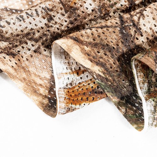 Senmortar Camo Netting, Camo Burlap 75D Camouflage Netting Quiet Mesh Fabric for Hunting Blinds Sunshade Camping Concealment Shooting Military Tree Stands 5x6.5ft