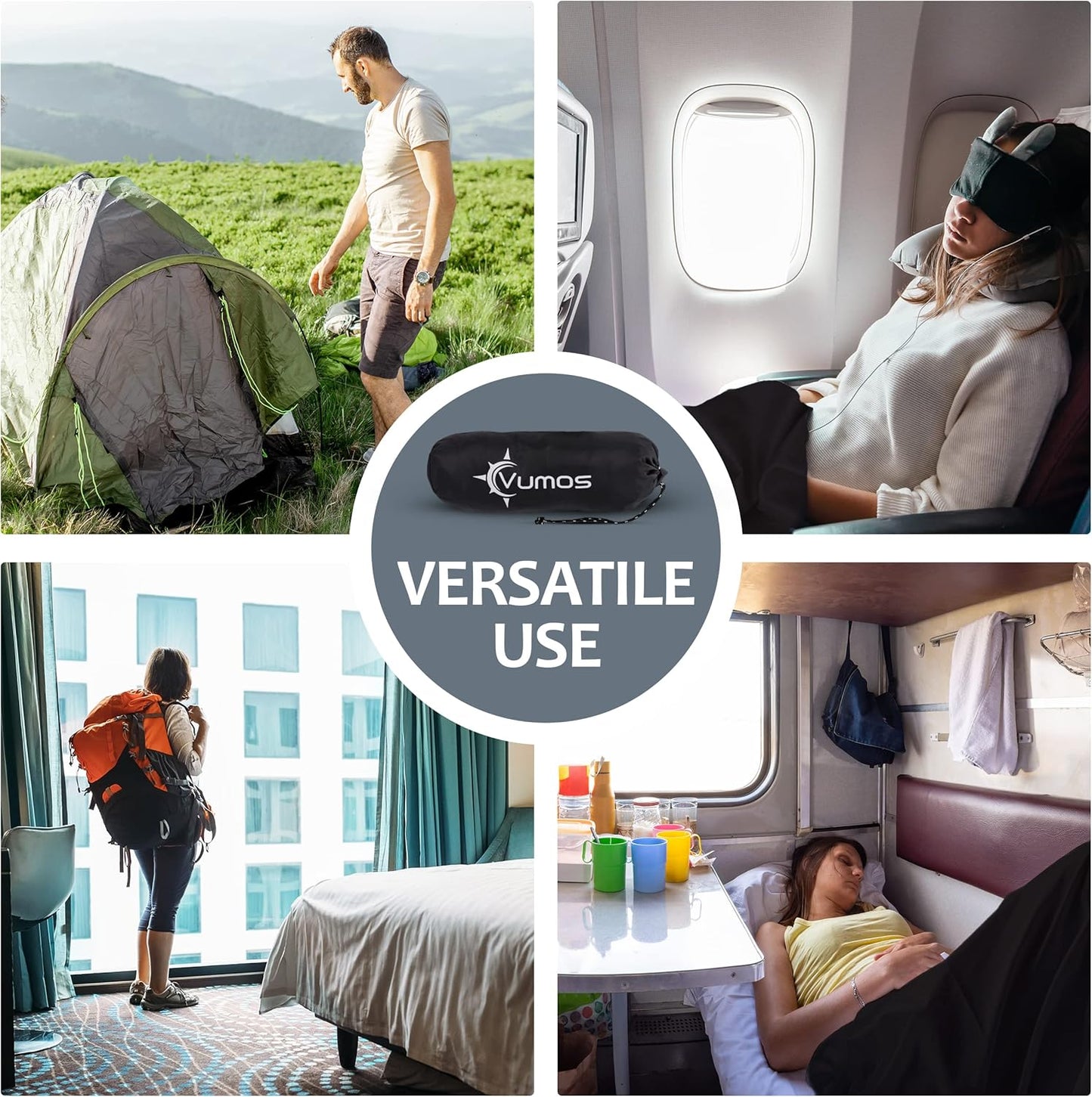 Sleeping Bag Liner and Camping Sheet – Silk Like Material for Travel - Has Full Length Zipper