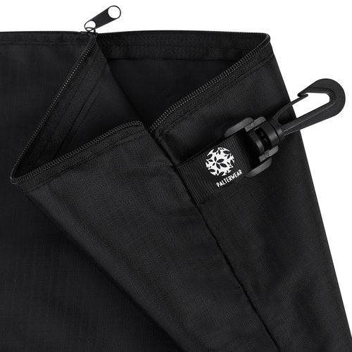Utility Bag - Tear-resistant Nylon Bag with Zipper Closure and Easy Fastening Hook - Set of 4 (Black, 12 x 16 inch)