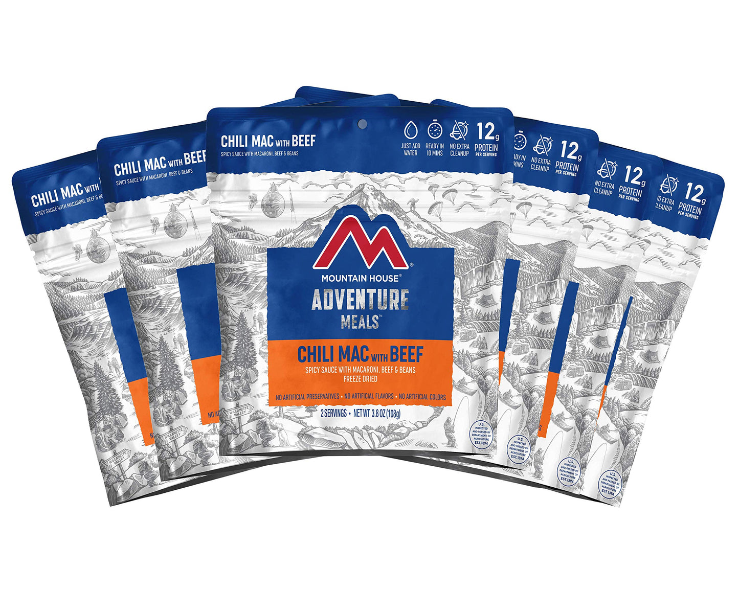Mountain House Beef Stroganoff with Noodles (6-Pack) and Chili Mac with Beef (6-Pack) | Freeze Dried Backpacking & Camping Food