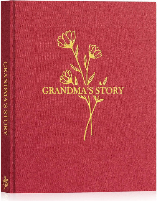 Lanpn Grandma Life Story Book Journal with 260+ Prompts, Linen Hardcover Grandmother Guided Journal Memory Keepsake Book to Fill Out, Birthday Mother's Day Christmas Gift for Grandmas, Purple