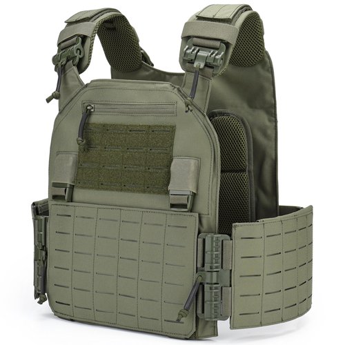 DEYACE Tactical Quick Release Vest for Men, Fully Adjustable Plate Carriers Vest with Breathable 3D Mesh Liner