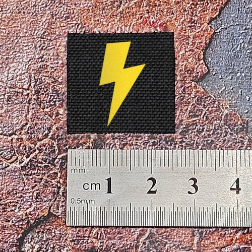 Mini Lightning Bolt Tactical Laser-Cut Patch [Black, Yellow]