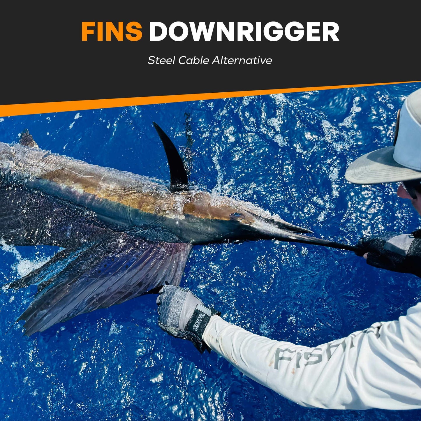 FINS Downrigger Braid - USA Made - Rust-Free Deep Sea Fishing Line, Reduces Blow-Back, No Kink High-Performance Braided Cable Alternative, 200 lb - 100 Yds