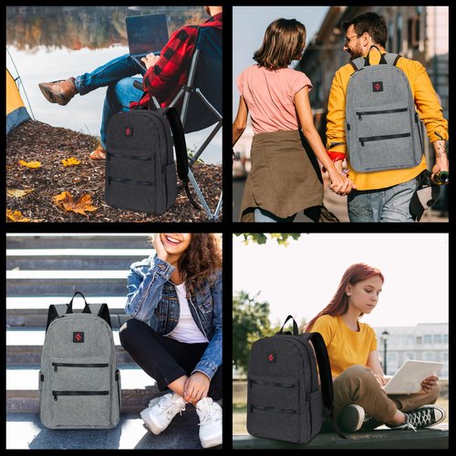 zazzy Smell Proof Backpack Lockable Carbon Fiber Odor Proof Backpack, Backpack with Lock, Travel Backpack Daypack Black