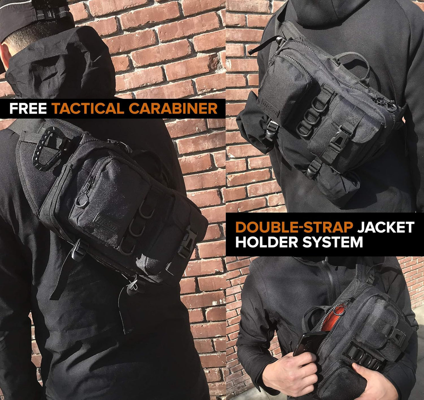 Fitdom Tactical Inspired Large Fanny Pack For Men. Perfect Techwear Accessories EDC Bag For Men. Multi-Functional Waist Pack