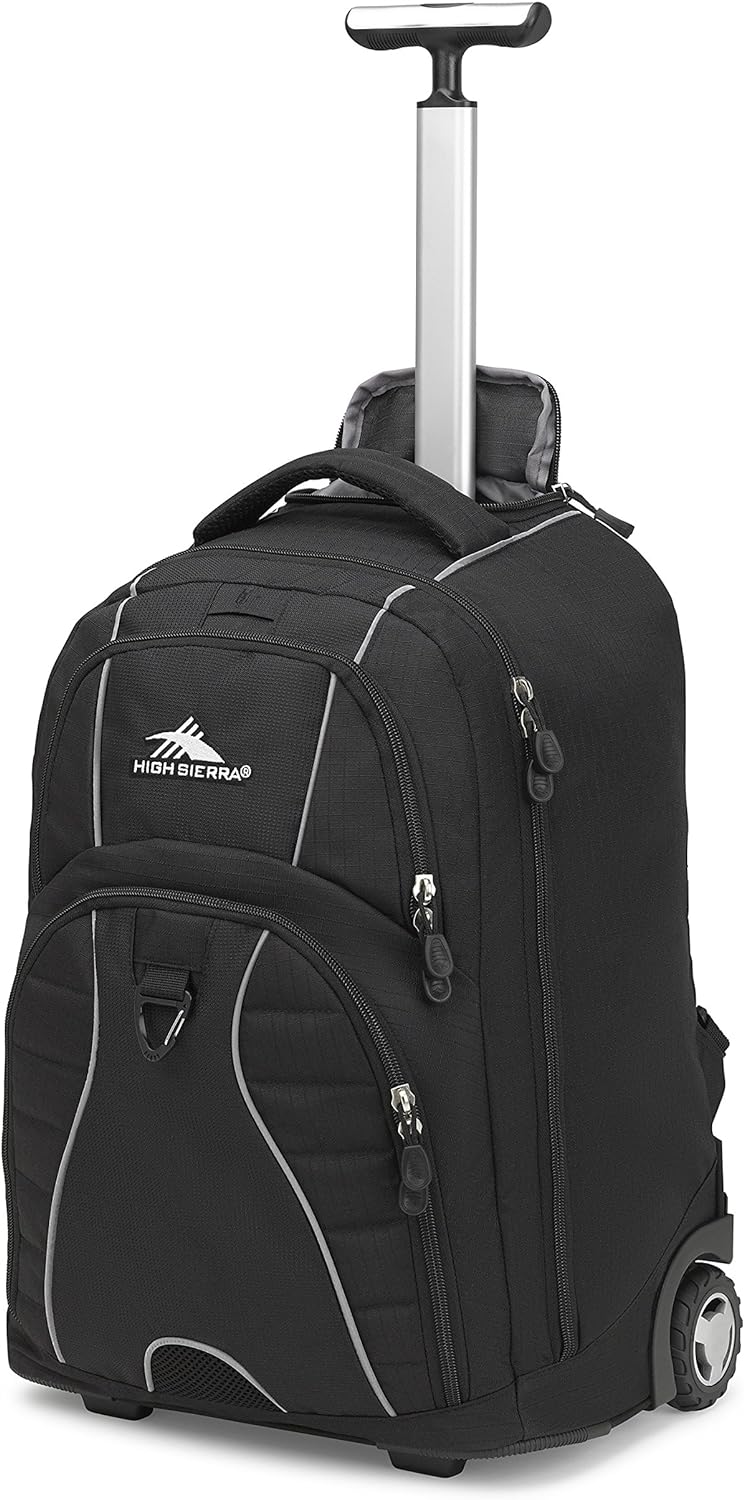 High Sierra Freewheel Wheeled Laptop Backpack, Black, One Size