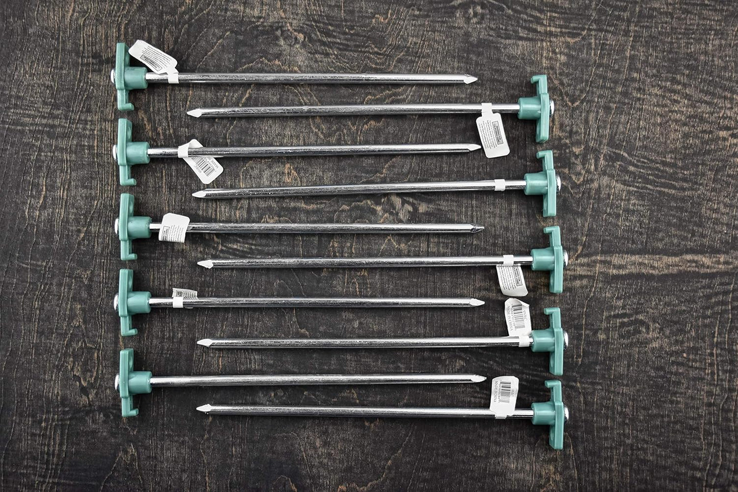 SE Heavy-Duty Metal Tent Pegs Stake Set - 20-Pack, 10.5" Galvanized Steel Pegs for Secure Anchoring in Various Terrains - 9NRC10-20