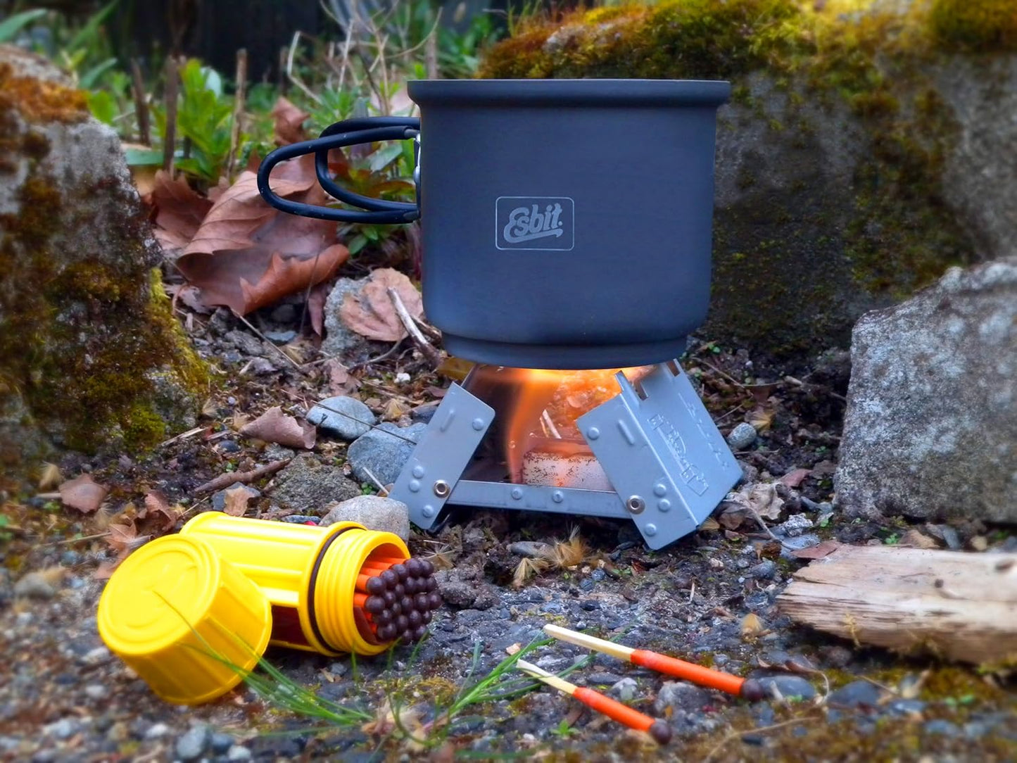 Esbit Ultralight Folding Pocket Stove Bundle with Extra Fuel Includes Thirty 14g Solid Fuel Tablets