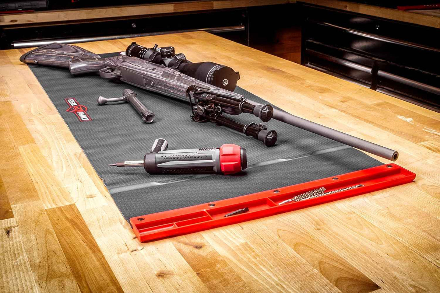 Real Avid Smart Gun Cleaning Mat - XXL 47.25”x19.5” or Universal 43"x16" - Non-Slip, Oil Resistant