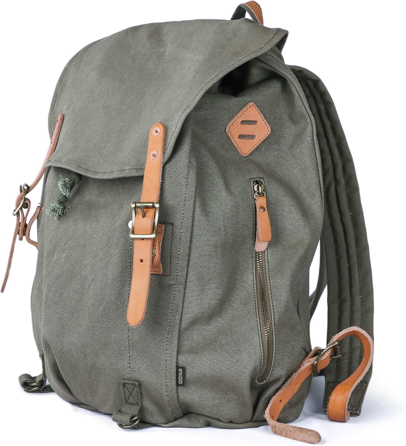 Gootium Canvas Backpack - Vintage Military Rucksack Travel Dayack, Green